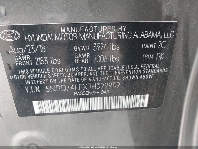 2018 Hyundai ELANTRA SE 照片 9