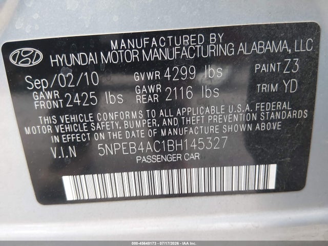 2011 Hyundai SONATA GLS 照片 9