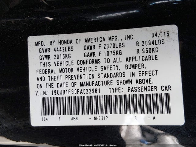 2015 Acura TLX — фото 9
