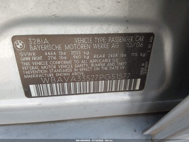 2007 BMW 328I 照片 9