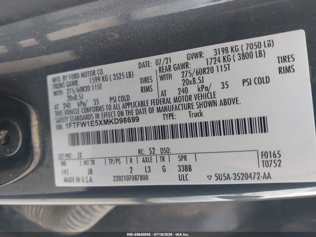 صورة 9 لـ 2021 FORD F-150 XL