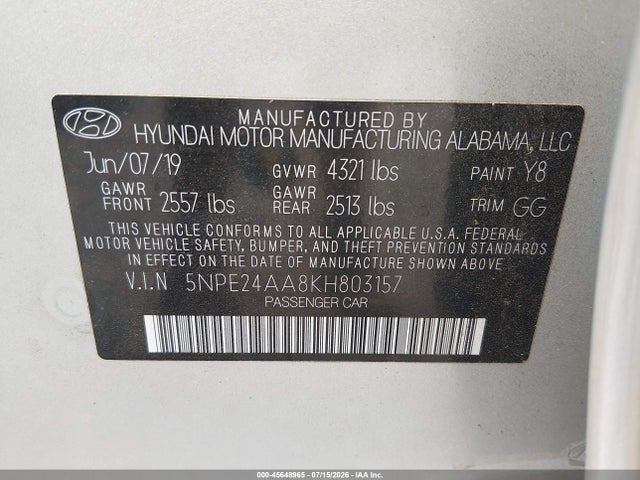 2019 Hyundai SONATA ECO 照片 9