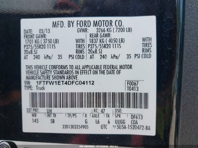 صورة 9 لـ 2013 FORD F-150 FX4