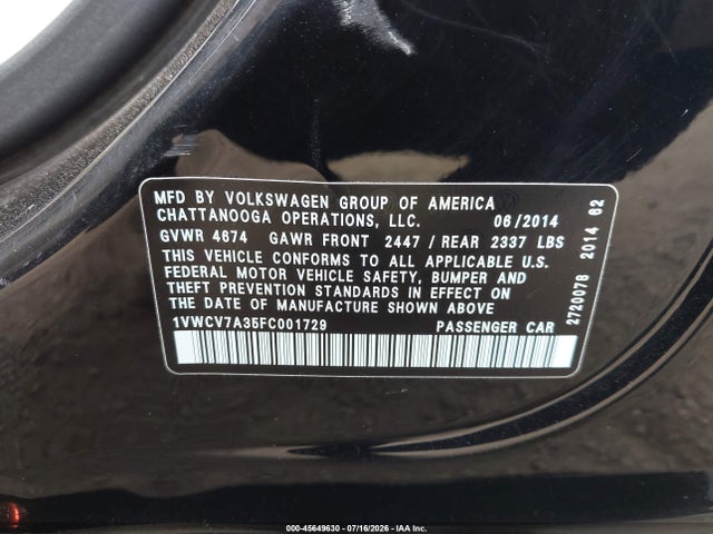 صورة 9 لـ 2015 Volkswagen PASSAT 2.0L TDI SEL PREMIUM