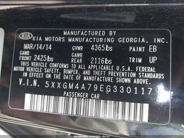 2014 KIA OPTIMA LX 照片 9