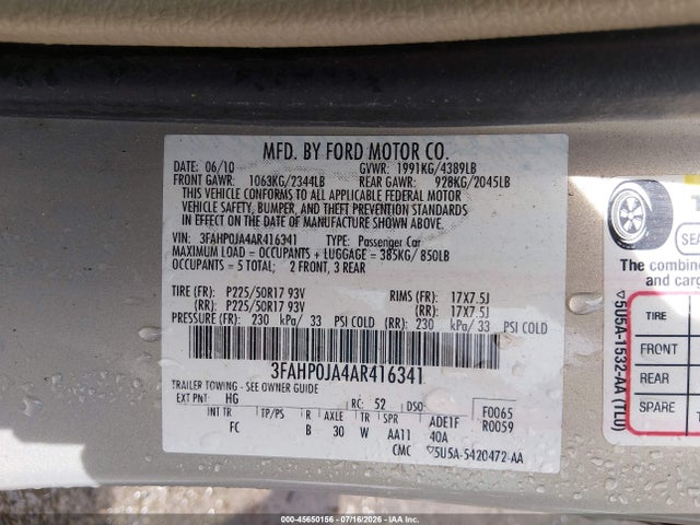 صورة 9 لـ 2010 FORD FUSION SEL