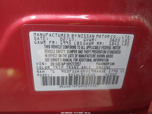 2017 Nissan SENTRA SV 缩略图 9