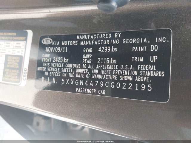2012 KIA OPTIMA EX photo 9