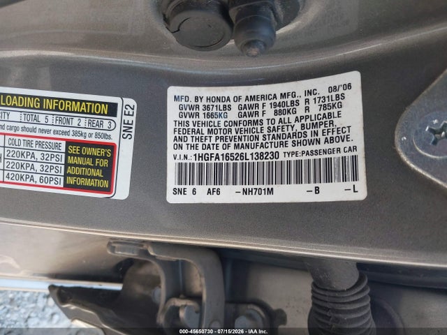 صورة 9 لـ 2006 Honda CIVIC LX