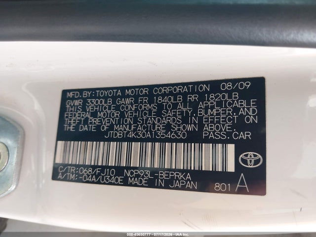 2010 Toyota YARIS 照片 9