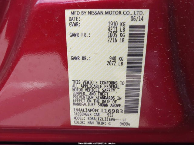 صورة 9 لـ 2015 Nissan ALTIMA 2.5 SV