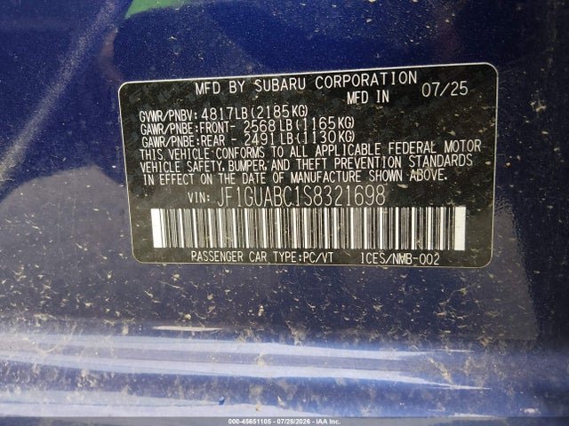 2025 SUBARU IMPREZA BASE 5-DOOR 9