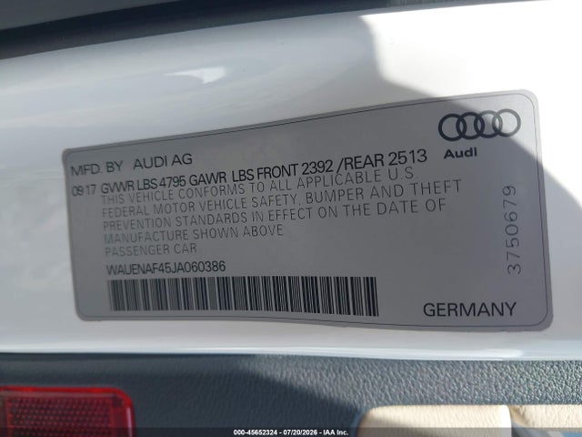 2018 AUDI A4 2.0T PREMIUM/2.0T TECH PREMIUM — фото 9