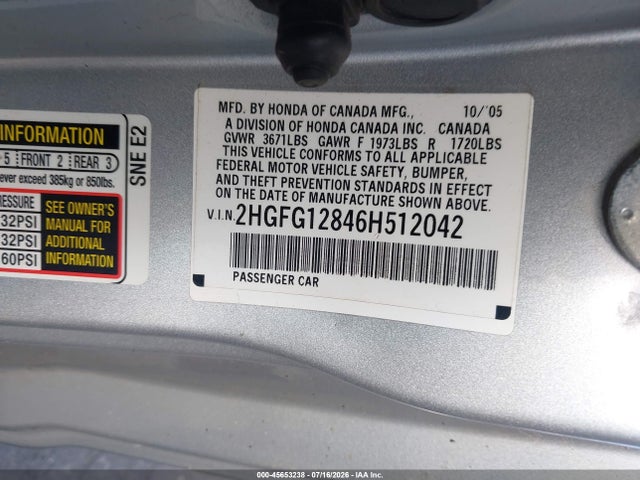 صورة 9 لـ 2006 Honda CIVIC EX