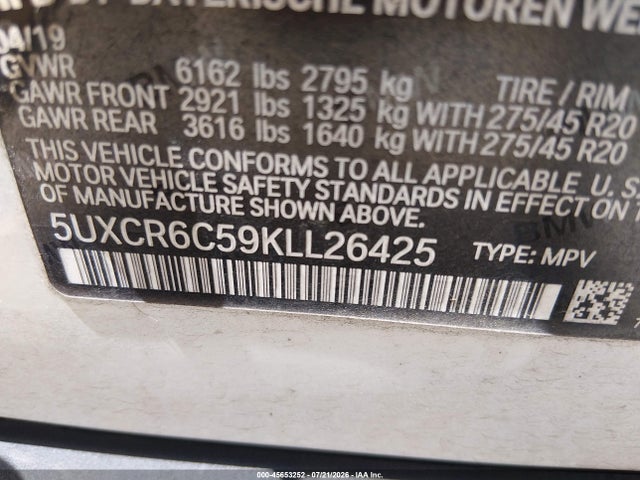 2019 BMW X5 XDRIVE40I 9