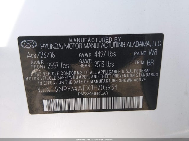 صورة 9 لـ 2018 Hyundai SONATA LIMITED