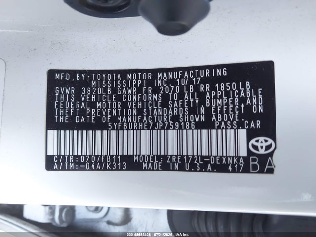 صورة 9 لـ 2018 Toyota COROLLA LE