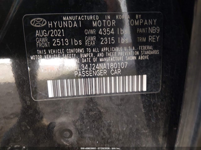 2022 Hyundai SONATA LIMITED photo 9