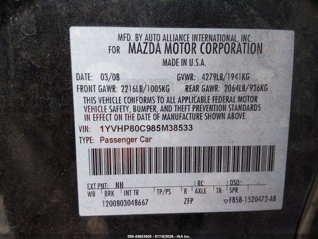 صورة 9 لـ 2008 Mazda MAZDA6 I SPORT VE