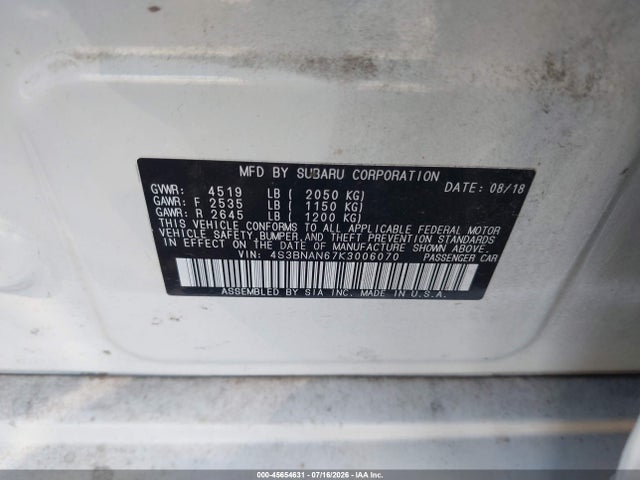 2019 Subaru LEGACY 2.5I LIMITED — фото 9