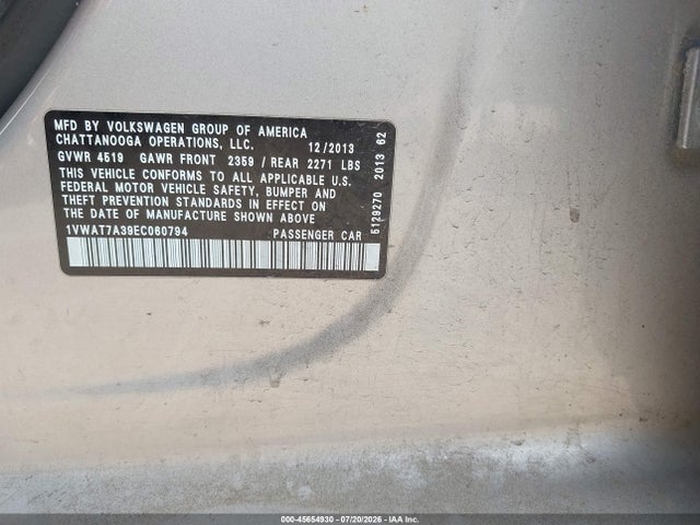 2014 Volkswagen PASSAT 1.8T S 照片 9