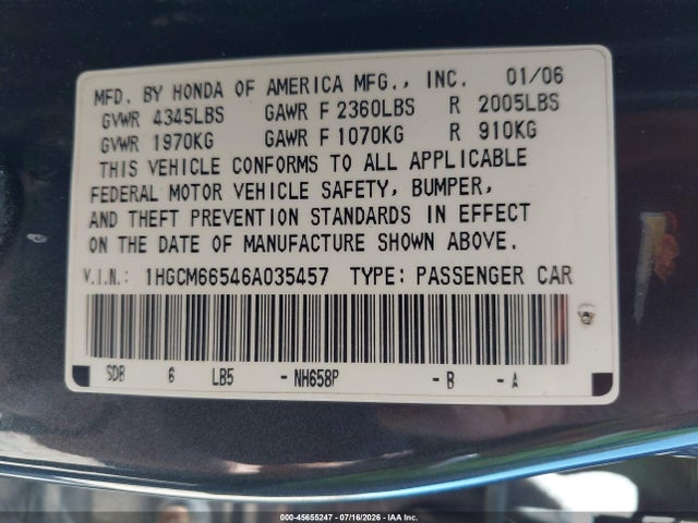 صورة 9 لـ 2006 Honda ACCORD 3.0 EX