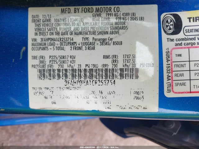 صورة 9 لـ 2012 FORD FUSION SE