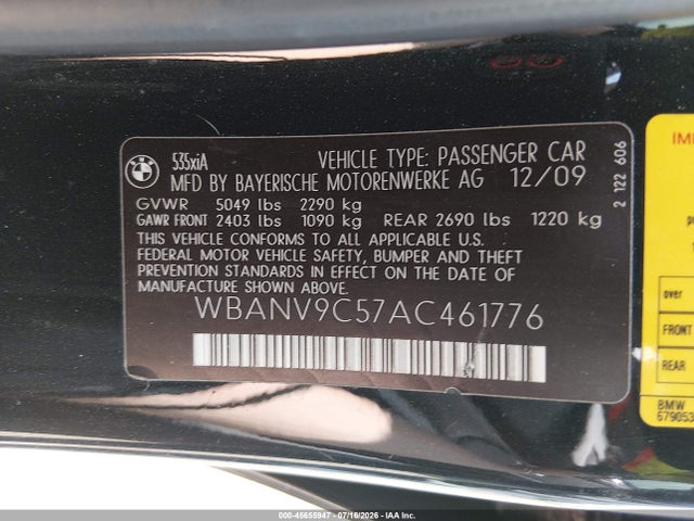 2010 BMW 535I XDRIVE — фото 9