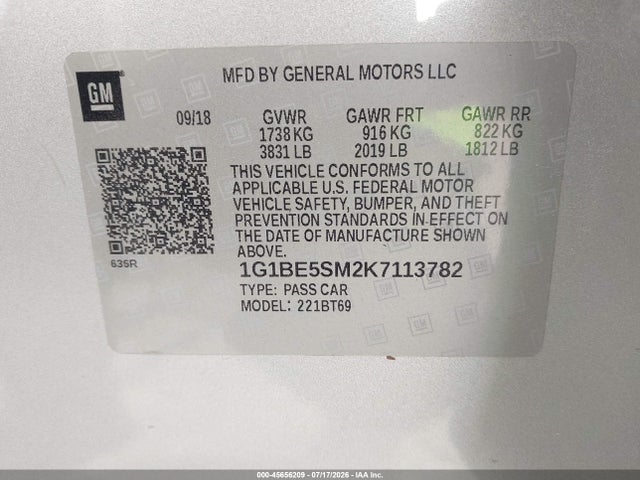 2019 CHEVROLET CRUZE LT 9
