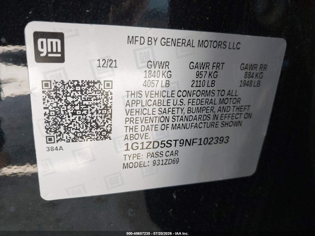 صورة 9 لـ 2022 Chevrolet MALIBU FWD LT