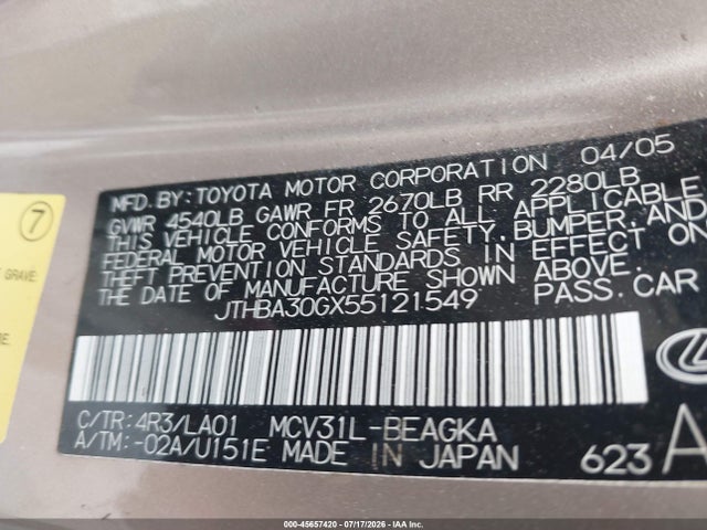 2005 Lexus ES 330 — миниатюра 9