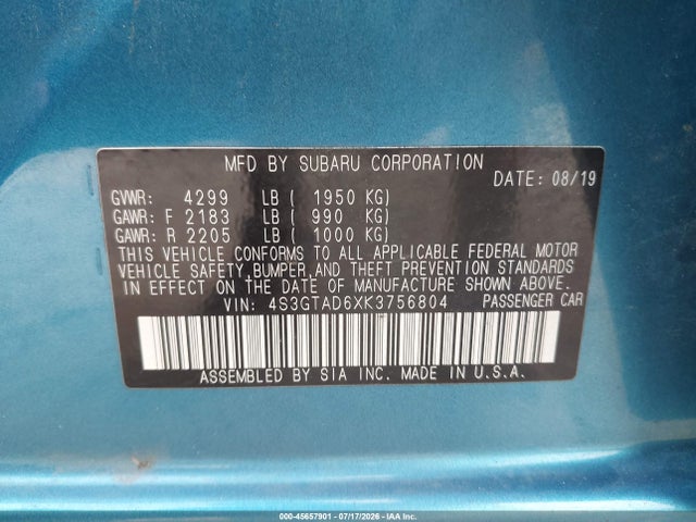 2019 SUBARU IMPREZA 2.0I PREMIUM 9