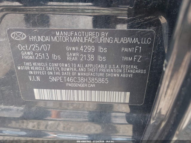 2008 Hyundai SONATA GLS 照片 9