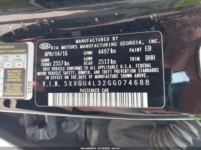 2016 KIA OPTIMA EX 照片 9