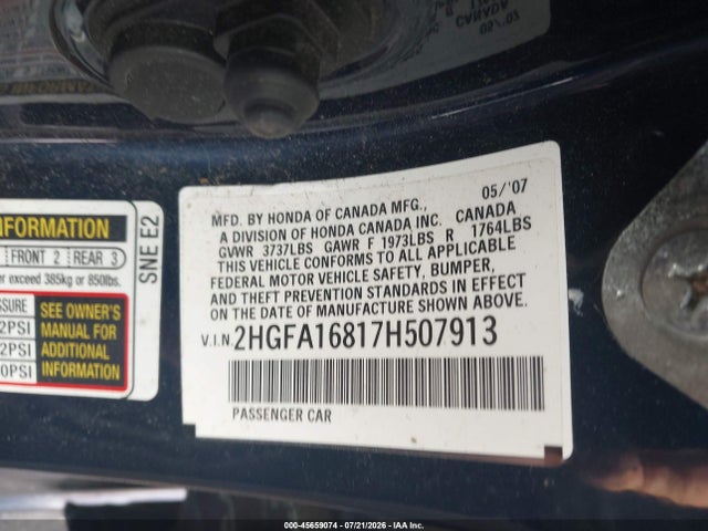 صورة 9 لـ 2007 Honda CIVIC EX