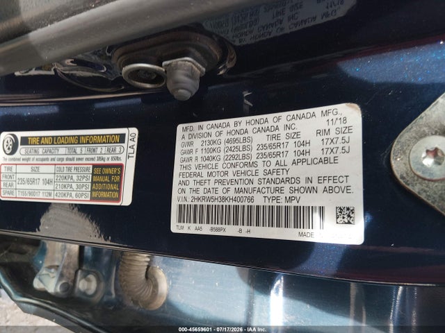 2019 HONDA CR-V LX 9