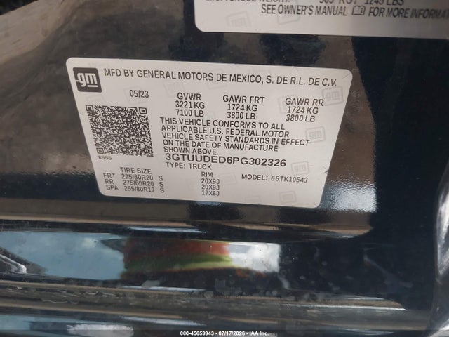 2023 GMC SIERRA 1500 4WD SHORT BOX SLT 9