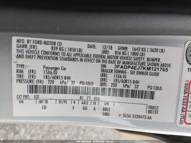 صورة 9 لـ 2019 FORD FIESTA SE