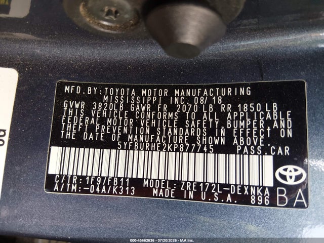 2019 Toyota COROLLA LE 照片 9