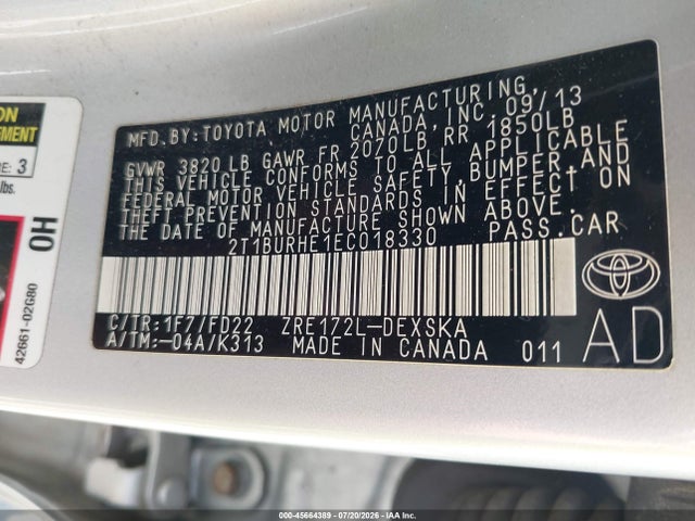 2014 Toyota COROLLA S PLUS 照片 9