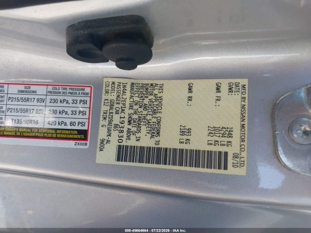 2010 Nissan ALTIMA 2.5 S photo 9