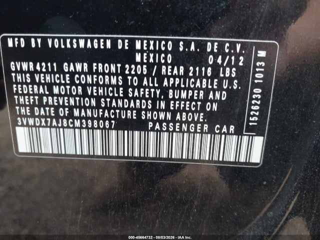 2012 Volkswagen JETTA 2.5L SE 照片 9