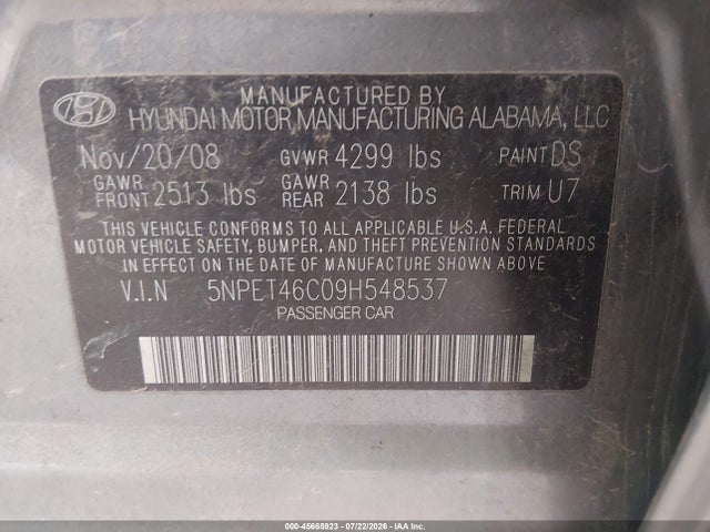 2009 Hyundai SONATA GLS 照片 9