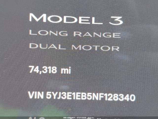 2022 Tesla MODEL 3 LONG RANGE DUAL MOTOR ALL-WHEEL DRIVE photo 7