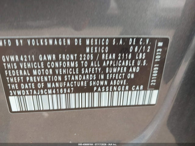 2012 Volkswagen JETTA 2.5L SE 缩略图 9