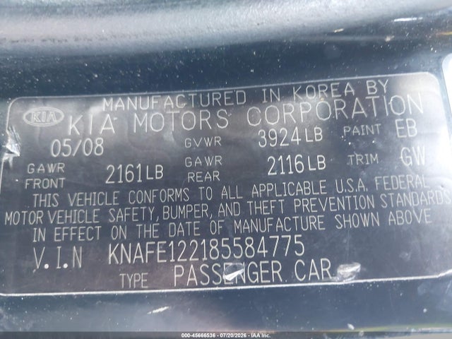 2008 KIA SPECTRA EX — фото 9