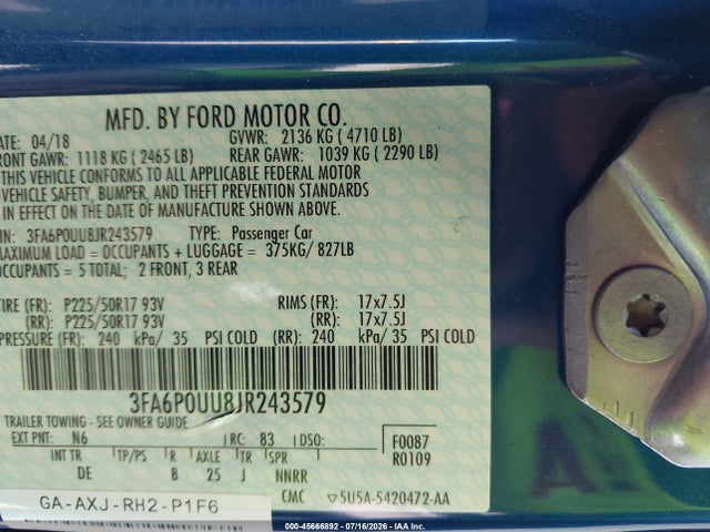 صورة 9 لـ 2018 FORD FUSION HYBRID S