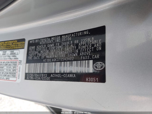 صورة 9 لـ 2007 Toyota CAMRY LE