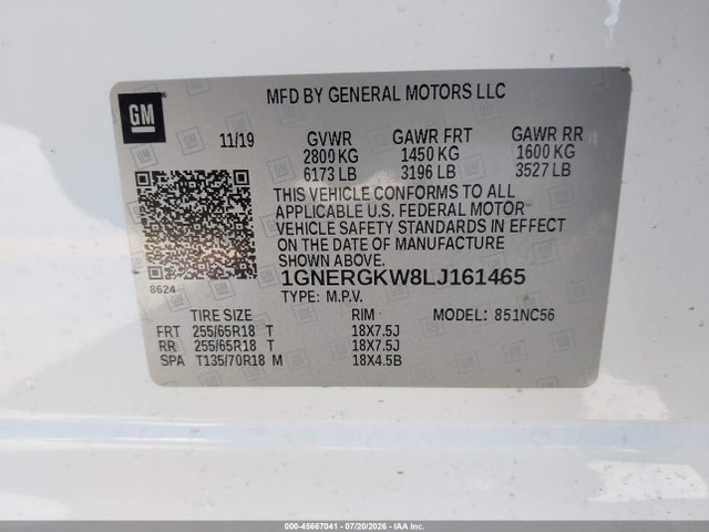 2020 CHEVROLET TRAVERSE FWD LT CLOTH 9