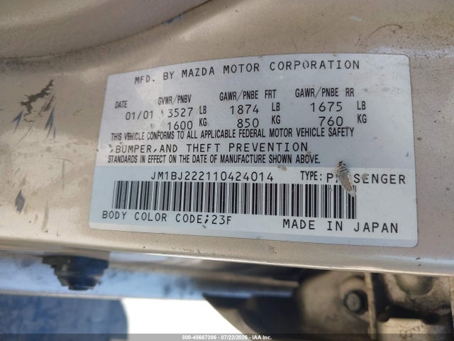 صورة 9 لـ 2001 Mazda PROTEGE DX/LX